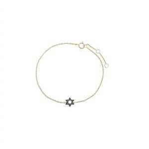 NEW ADINA EDEN sapphire star of david bracelet in gold
